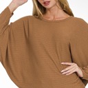 Medium Brown Zenana Ribbed Dolman Sleeve Sweater-MULTIPLE COLORS