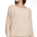 Large Beige Zenana Ribbed Dolman Sleeve Sweater-MULTIPLE COLORS