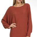 Large RUST Zenana Ribbed Dolman Sleeve Sweater-MULTIPLE COLORS