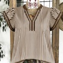 Medium Falling for Fall Striped Blouse
