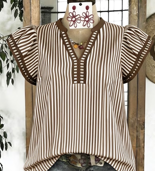 Falling for Fall Striped Blouse