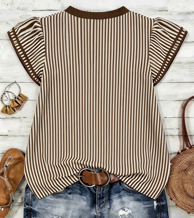 Falling for Fall Striped Blouse