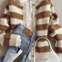 XL Gorgeous Fall Striped Cardigan