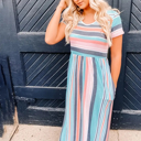  Springtime Blues Maxi Dress