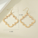  Gold Quatrefoil Dangle Earrings 