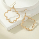  Gold Quatrefoil Dangle Earrings 