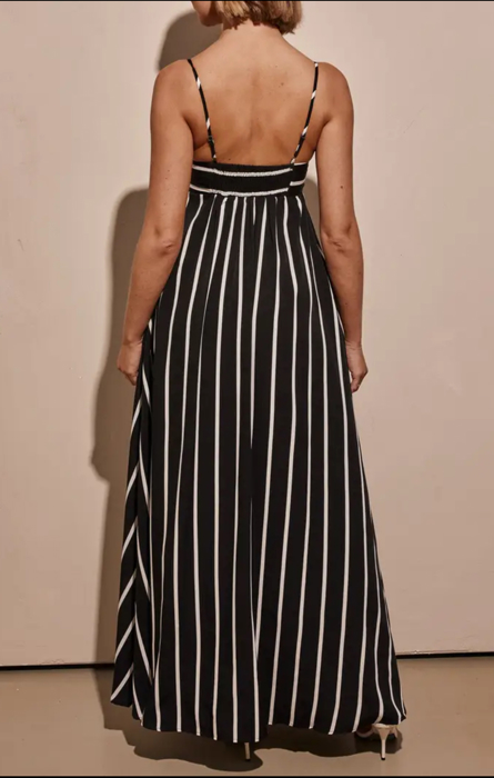 Black and White Striped Maxi Dress