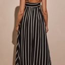  Black and White Striped Maxi Dress