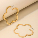  Gold Flower Hoop Earrings 
