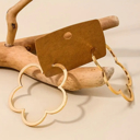  Gold Flower Hoop Earrings 