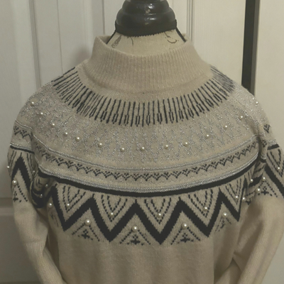 Winter Elements Sweater with Pearl Accents