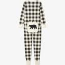  Cream and Black Plaid Family Matching Christmas Jumpsuits