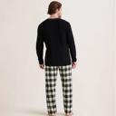  Black & Cream Plaid Bear Family Matching Pajamas