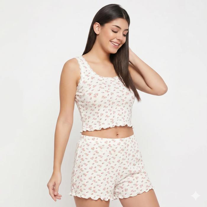 Blush Petal Shorts Set