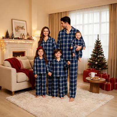 Classic Navy Plaid Family Matching Christmas Pyjamas