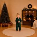  Forest Green Hooded Family Matching Christmas Jumpsuits