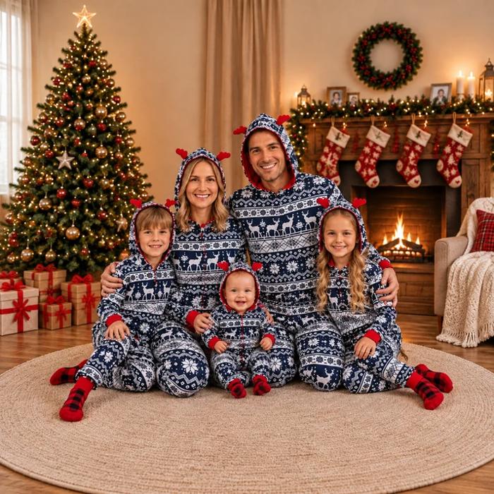 Frosty Reindeer Family Matching Christmas Onesies