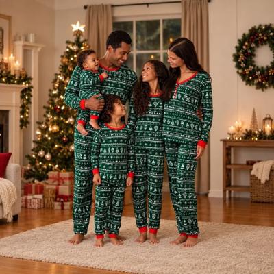 Green Winter Christmas Matching Family Pajamas