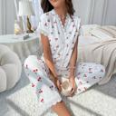  Laced Cherry Pajamas Set