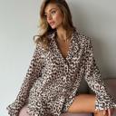  Leopard Print Ruffled Shorts Set