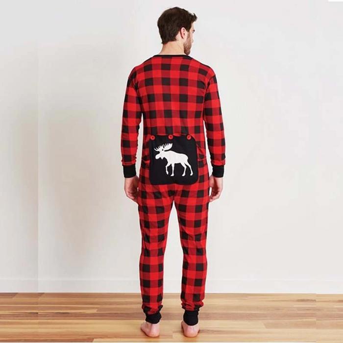 Plaid Moose Family Matching Christmas Pajamas