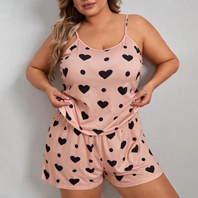 Printed Spaghetti Strap Shorts Set