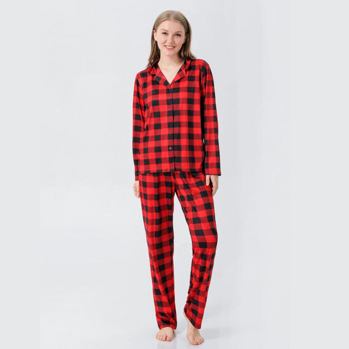 Red Plaid Family Matching Christmas Pajamas