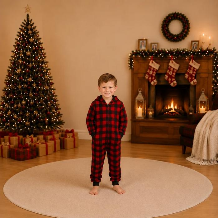 Signature Red Plaid Family Matching Christmas Jumpsuits