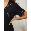  White Heart on Black Shorts Set