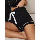  White Heart on Black Shorts Set