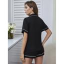  White Heart on Black Shorts Set