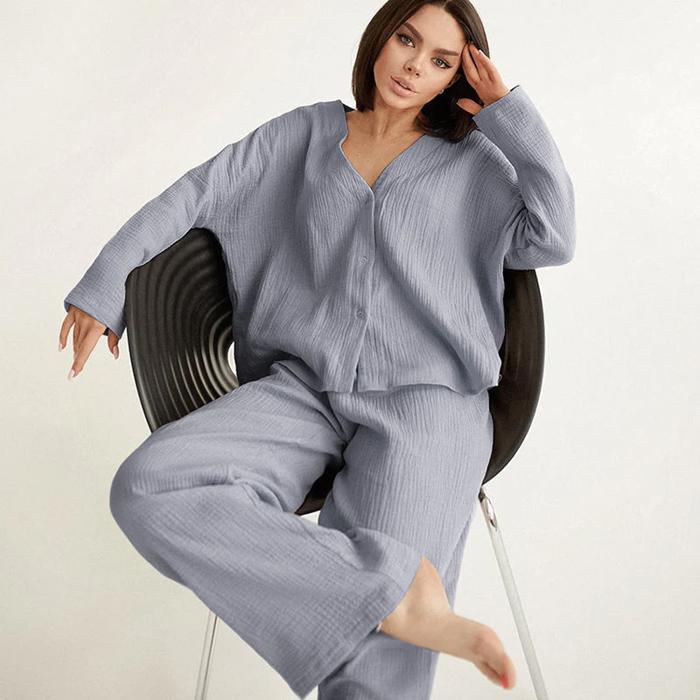 Wide Leg Cotton Pajamas