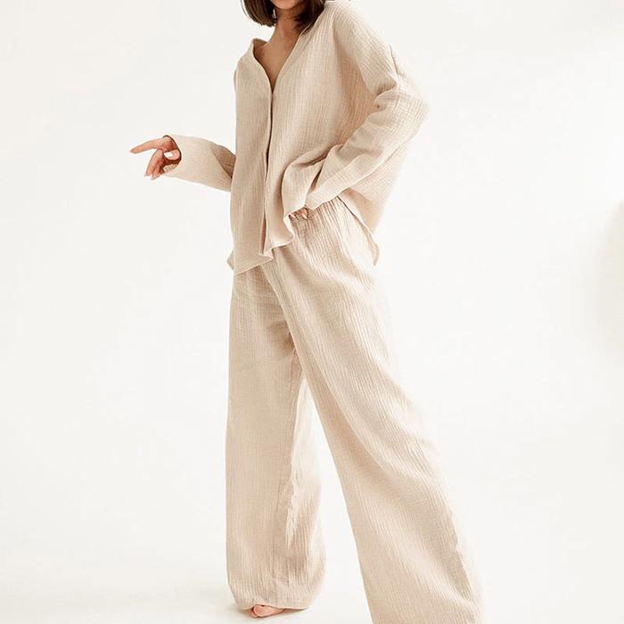 Wide Leg Cotton Pajamas