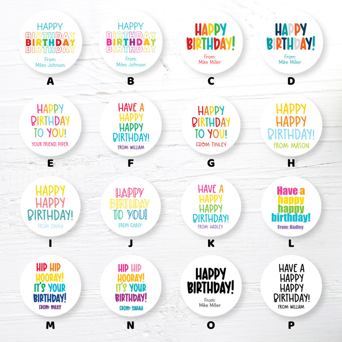 Happy Birthday Personalized Stickers