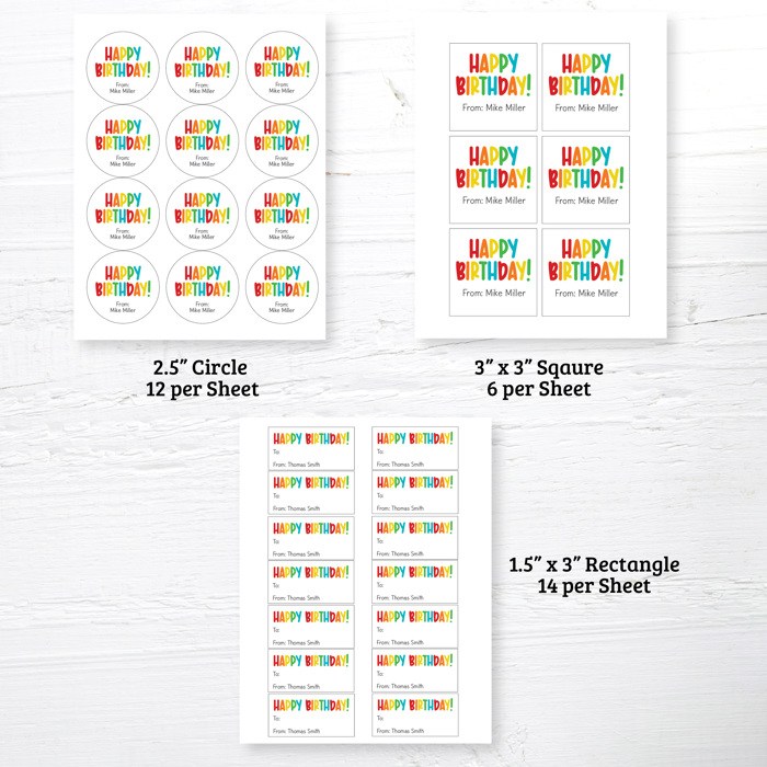 Happy Birthday Personalized Stickers