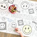  Cool Dude Coloring Table Runner, Happy Dude Themed Birthday, Coloring Page, Giant Coloring Poster, Coloring