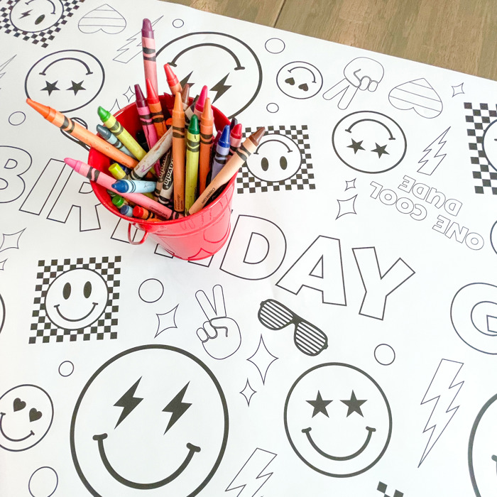 Cool Dude Coloring Table Runner, Happy Dude Themed Birthday, Coloring Page, Giant Coloring Poster, Coloring