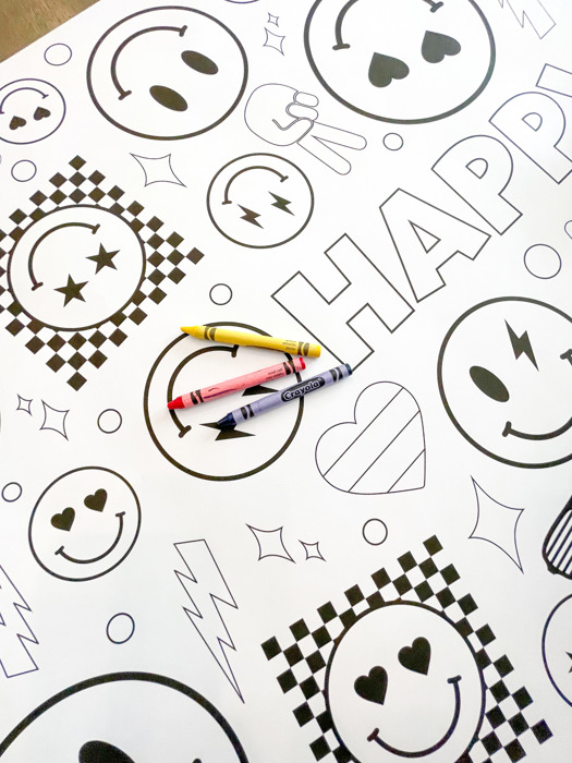 Cool Dude Coloring Table Runner, Happy Dude Themed Birthday, Coloring Page, Giant Coloring Poster, Coloring