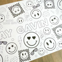  Cool Dude Coloring Table Runner, Happy Dude Themed Birthday, Coloring Page, Giant Coloring Poster, Coloring