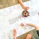  Animal Train Coloring Table Runner Happy Birthday