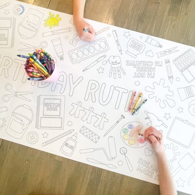 Art Party Coloring Table Runner Art Party