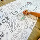  Back to School Coloring Table Runner