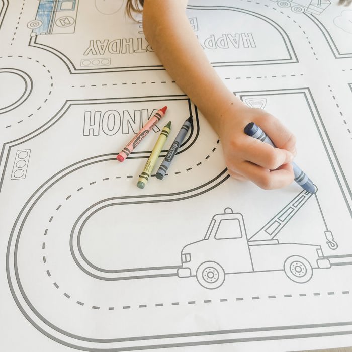 Cars and Trucks Coloring Table Runner