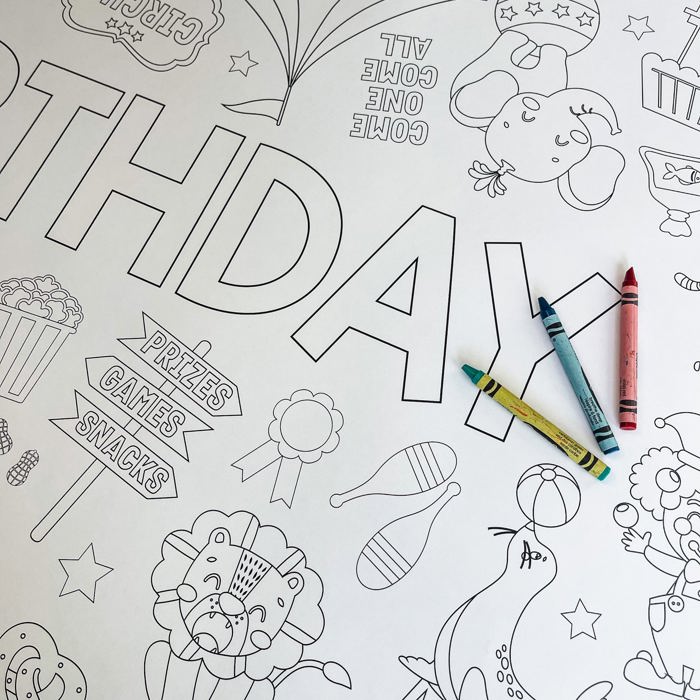 Circus Coloring Table Runner Carnival Party