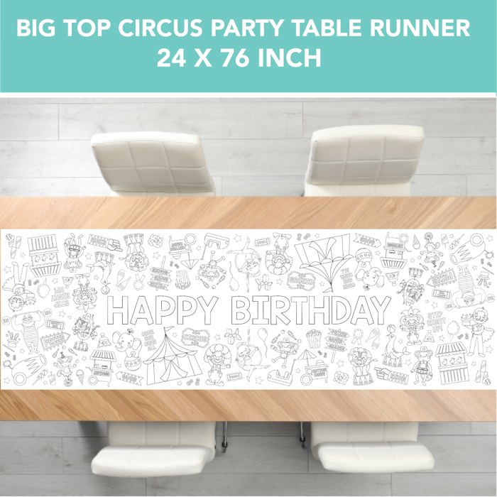Circus Coloring Table Runner Carnival Party