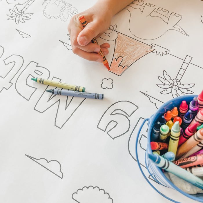 Dinosaur Coloring Table Runner