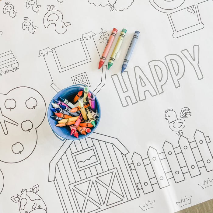 Farm Coloring Table Runner