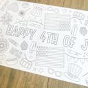  July 4th Party Coloring Table Runner