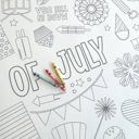  July 4th Party Coloring Table Runner