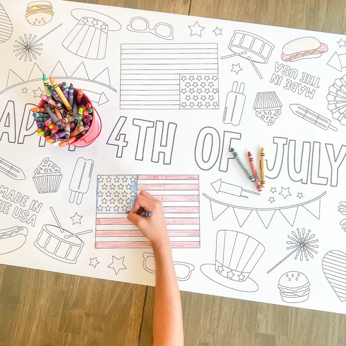 July 4th Party Coloring Table Runner
